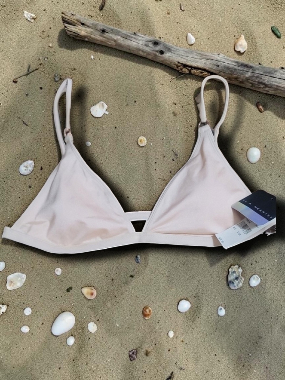 LA HEARTS - XL Silver Peach Triangle Bikini Top